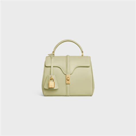 celine 16 small yellow|MINI 16 IN SATINATED CALFSKIN .